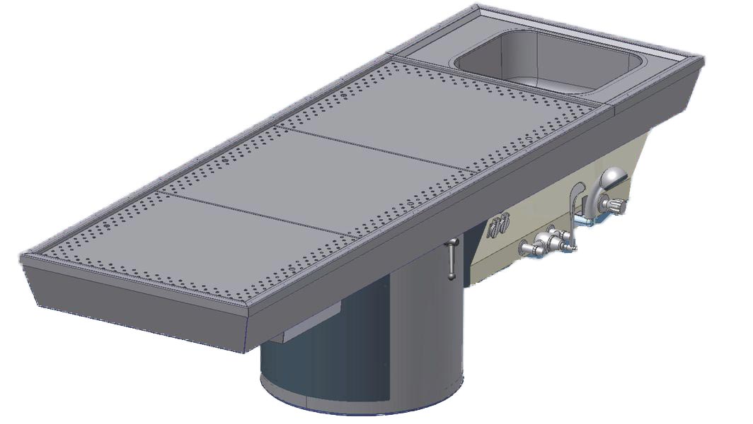 AUTOPSY TABLE ATV-260 V height adjustable with integrated down-draft system
