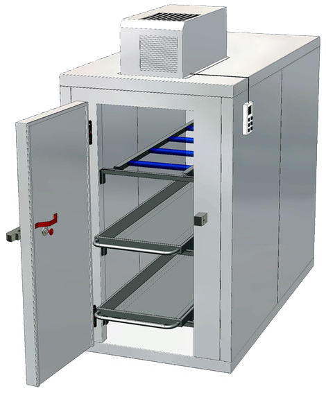 Multiple tiers per door mortuary refrigerator
